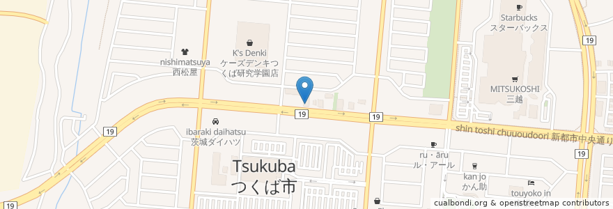 Mapa de ubicacion de アシストレンタカー en 日本, 茨城県, つくば市.