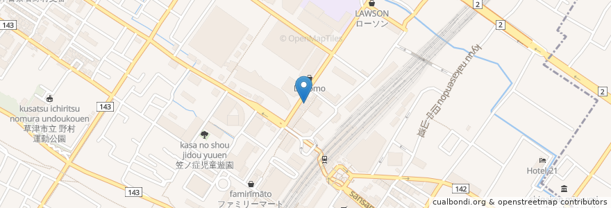 Mapa de ubicacion de イナホ食堂 en 일본, 시가현, 草津市.
