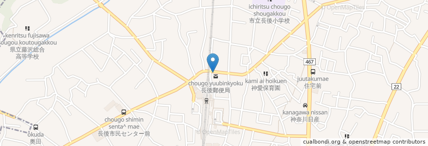 Mapa de ubicacion de 藤沢長後接骨院 en ژاپن, 神奈川県, 藤沢市.