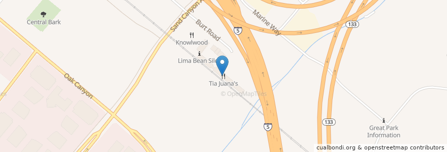 Mapa de ubicacion de Tia Juana's en 미국, 캘리포니아주, Orange County, Irvine.