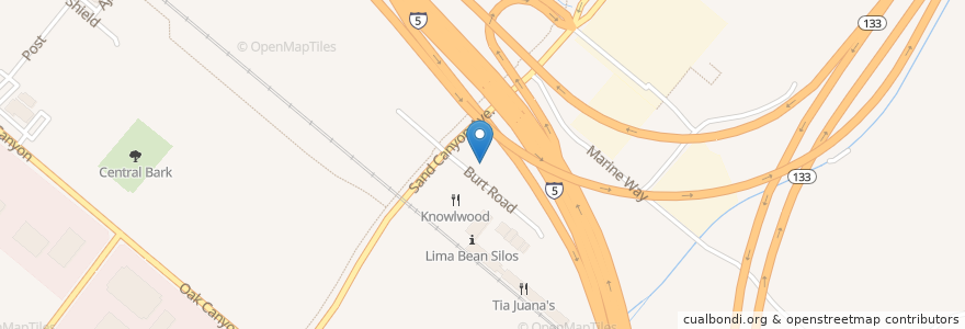 Mapa de ubicacion de Sand Canyon Service Station en Estados Unidos Da América, Califórnia, Orange County, Irvine.