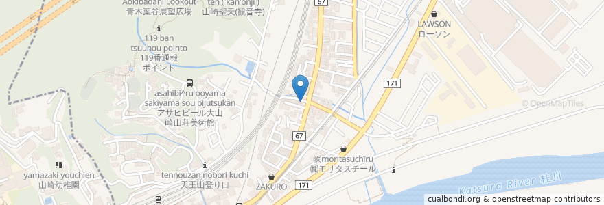 Mapa de ubicacion de 大山崎区民会館 en 일본, 교토부, 乙訓郡, 大山崎町.