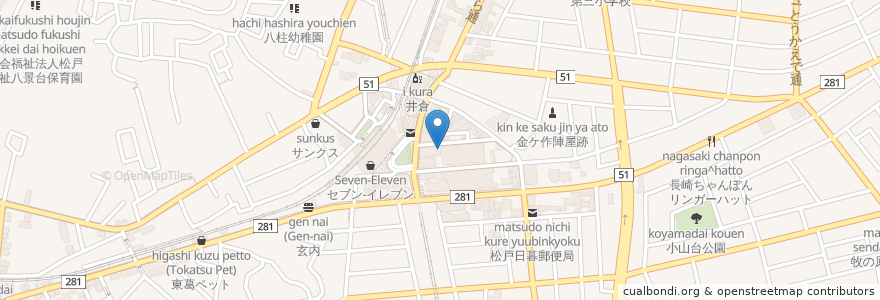 Mapa de ubicacion de bella vista en 日本, 千葉県, 松戸市.
