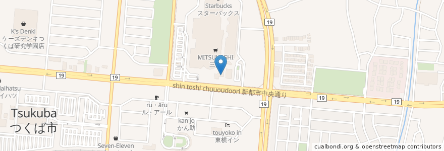 Mapa de ubicacion de French Cafe en 日本, 茨城県, つくば市.
