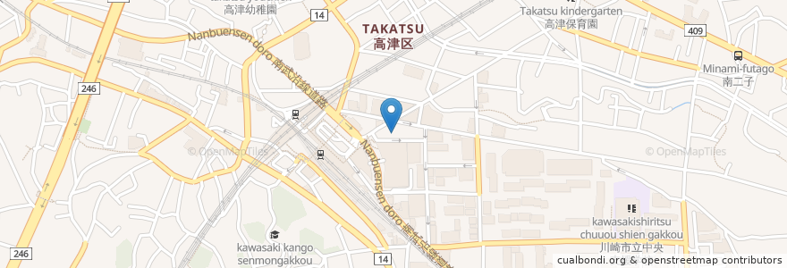 Mapa de ubicacion de ひのき進学教室 en 日本, 神奈川県, 川崎市, 高津区.