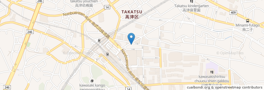 Mapa de ubicacion de 大戸屋 en Japón, Prefectura De Kanagawa, Kawasaki, 高津区.