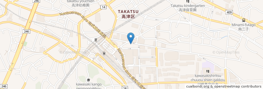 Mapa de ubicacion de Torikizoku en Japan, Kanagawa Prefecture, Kawasaki, Takatsu Ward.