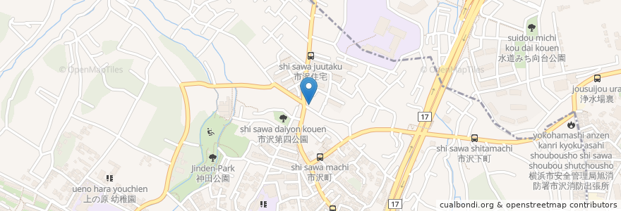 Mapa de ubicacion de 杉本歯科医院 en 일본, 가나가와현, 요코하마시, 旭区.