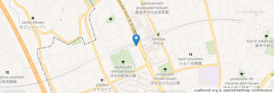 Mapa de ubicacion de KFC en 日本, 神奈川県, 横浜市, 磯子区.