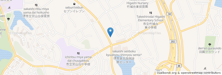 Mapa de ubicacion de 田辺クリニック en 日本, 大阪府, 堺市, 南区.