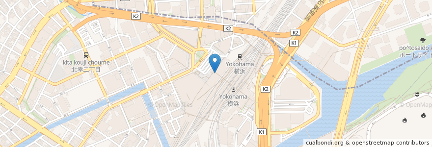 Mapa de ubicacion de スターバックス en Giappone, Prefettura Di Kanagawa, 横浜市, 西区, 神奈川区.
