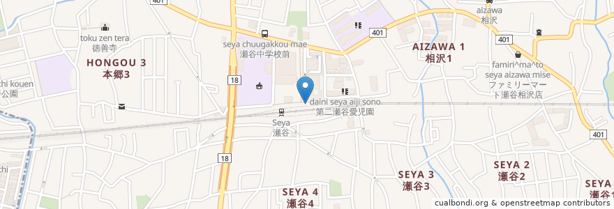 Mapa de ubicacion de 横浜銀行 en 日本, 神奈川縣, 横滨市, 瀬谷区.