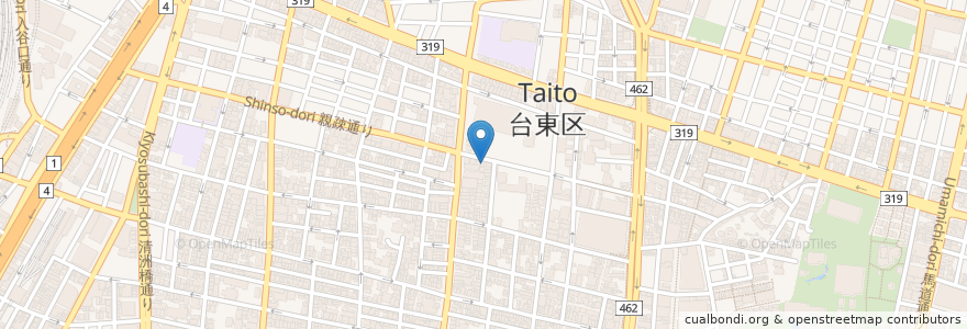 Mapa de ubicacion de Chicken Place en اليابان, 東京都, 台東区.