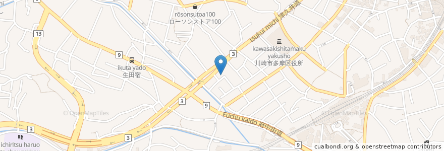 Mapa de ubicacion de Amazon Hub ロッカー - なっとう en Japão, 神奈川県, 川崎市, 多摩区.