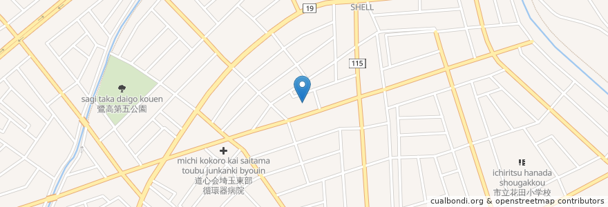 Mapa de ubicacion de Amazon Hub ロッカー - ヒレンジャク en 日本, 埼玉县, 越谷市.