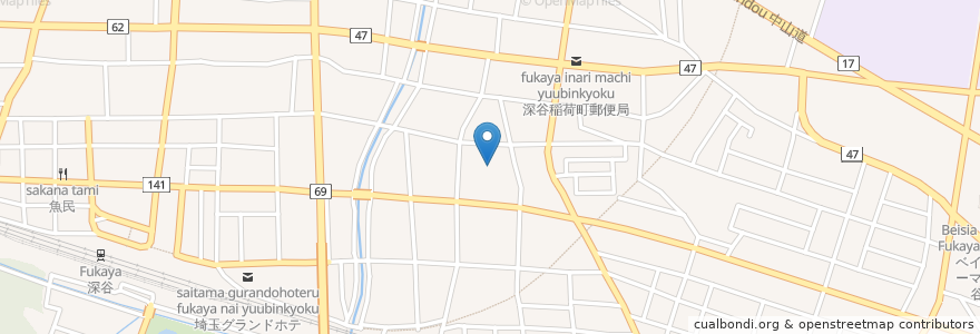 Mapa de ubicacion de Amazon Hub ロッカー - アコウダイ en Japão, 埼玉県, 深谷市.