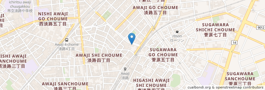 Mapa de ubicacion de 淡路歯科診療所 en ژاپن, 大阪府, 大阪市, 東淀川区.