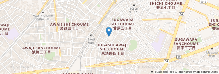 Mapa de ubicacion de アビック薬局 en Japon, Préfecture D'Osaka, 大阪市, 東淀川区.