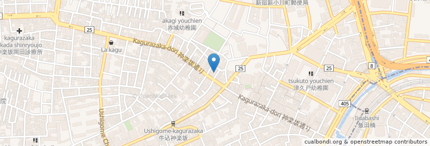 Mapa de ubicacion de らーめんバリ男 神楽坂店 en Japan, Tokio, 新宿区.