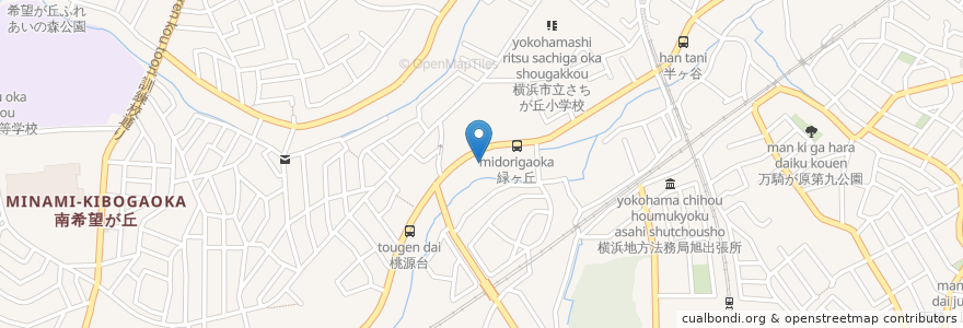 Mapa de ubicacion de デイサービス 輝きライフ en 日本, 神奈川縣, 横滨市, 旭区.