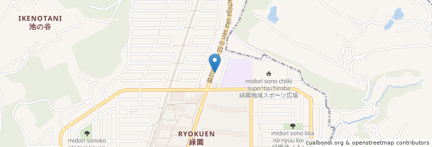 Mapa de ubicacion de カフェ&カレー　ヒュッゲ en 日本, 神奈川県, 横浜市, 泉区.