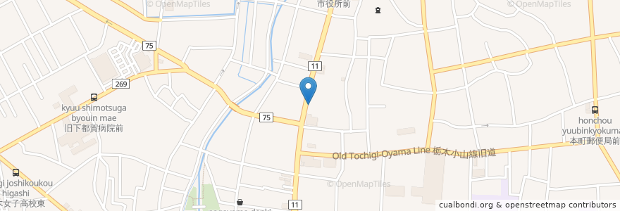 Mapa de ubicacion de parlor tochigi en 日本, 栃木県, 栃木市.