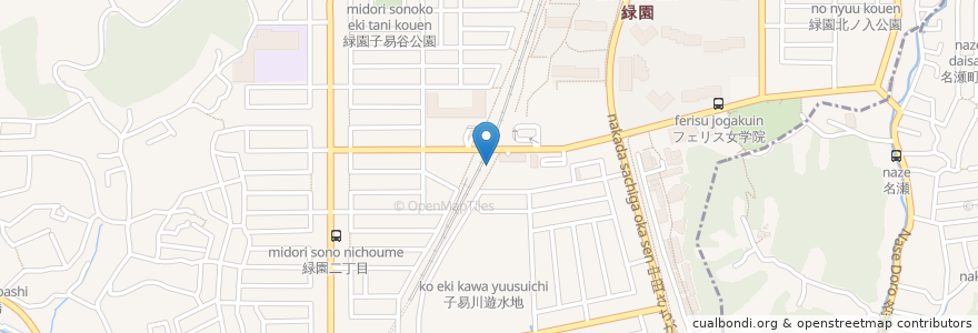 Mapa de ubicacion de 緑園都市有料自転車・バイク駐輪場 en 일본, 가나가와현, 요코하마시, 泉区.