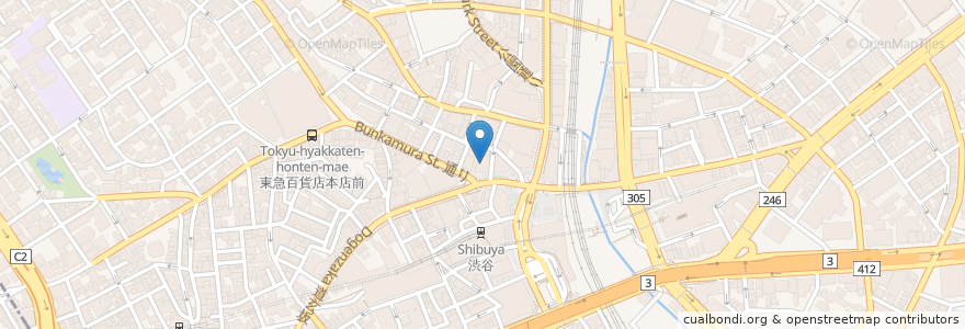 Mapa de ubicacion de 洋麺屋五右衛門 en Japan, 東京都, 渋谷区.