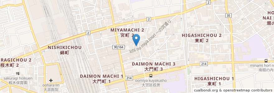 Mapa de ubicacion de 養明堂眼科医院 en Japão, 埼玉県, さいたま市, 大宮区.