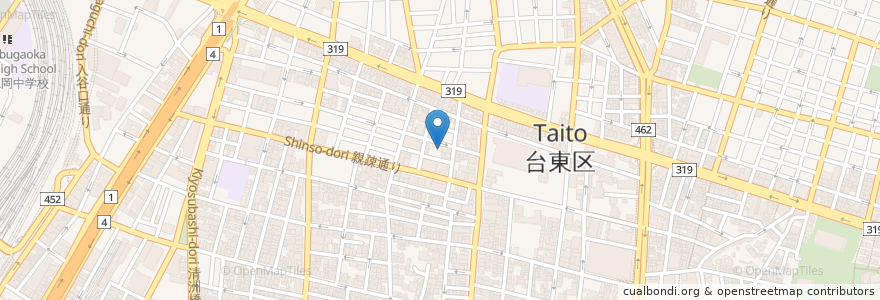 Mapa de ubicacion de 銀しゃり en Japonya, 東京都, 台東区.