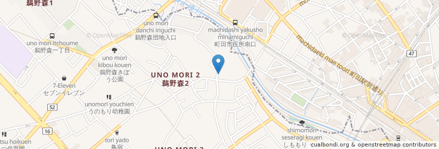 Mapa de ubicacion de 稲荷神社 en Япония, Токио, Сагамихара, Матида, Минами.