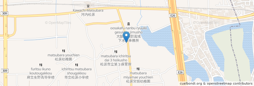 Mapa de ubicacion de 小さな屋台 ぶっち en Япония, Осака, 松原市.