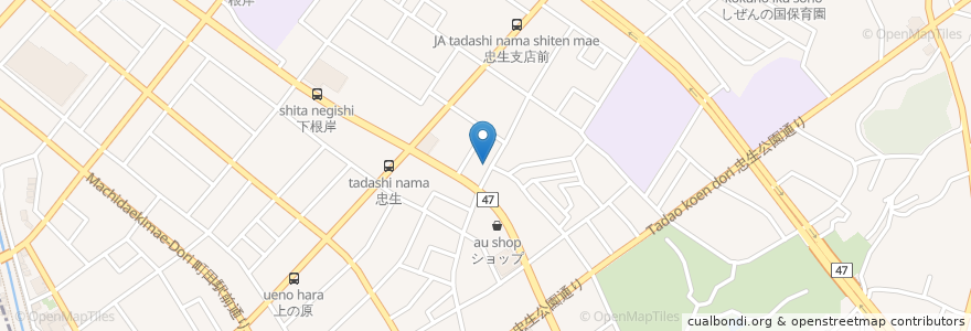 Mapa de ubicacion de 昭和食道上宿一丁目 en Japão, Tóquio, 町田市.