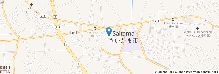 Mapa de ubicacion de アヴィラージュ大宮南中野 en Япония, Сайтама, Сайтама, 見沼区.