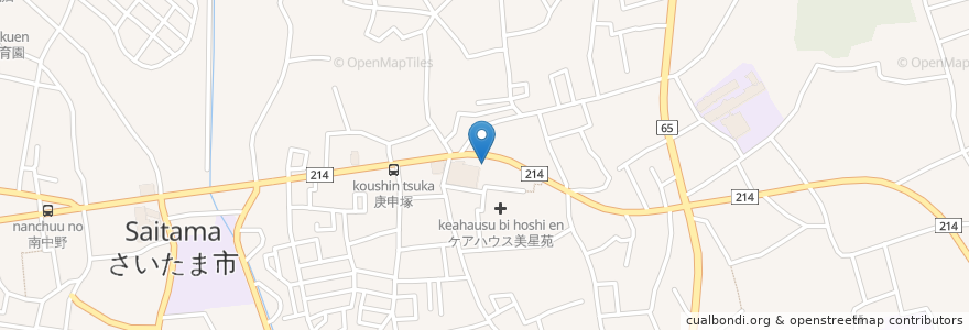 Mapa de ubicacion de コメダ珈琲店大宮南中野店 en اليابان, 埼玉県, さいたま市, 見沼区.