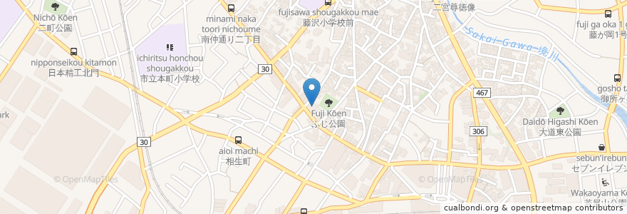 Mapa de ubicacion de デニーズ en Japan, Präfektur Kanagawa, 藤沢市.