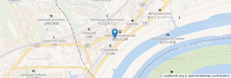 Mapa de ubicacion de ネスカフェ スタンド en 일본, 교토부, 乙訓郡, 大山崎町.