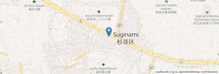 Mapa de ubicacion de マロン薬局 南阿佐谷店 en 日本, 东京都/東京都, 杉並区.