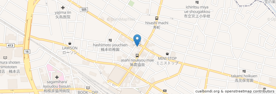 Mapa de ubicacion de デイケアかしの木 en Japonya, 神奈川県, 相模原市, 町田市, 緑区.