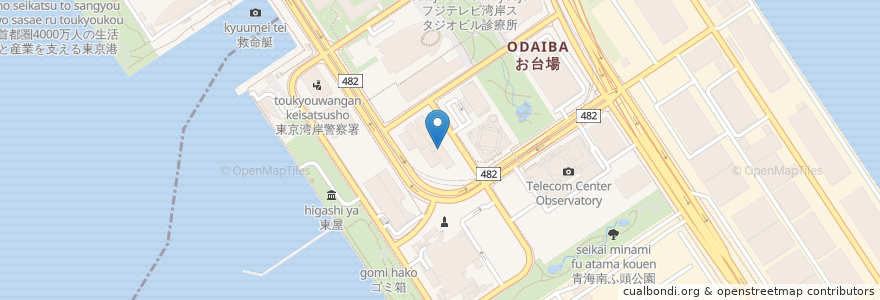 Mapa de ubicacion de Sky Restaurant シーガル en ژاپن, 東京都, 江東区.