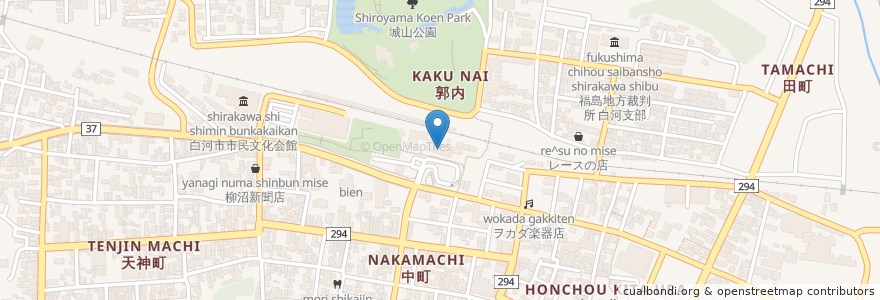Mapa de ubicacion de えきかふぇ en 일본, 후쿠시마현, 白河市.
