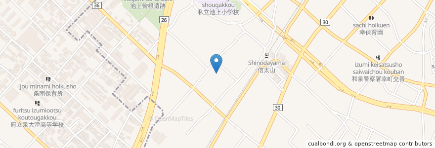 Mapa de ubicacion de 養福寺 en Japan, 大阪府, 和泉市.