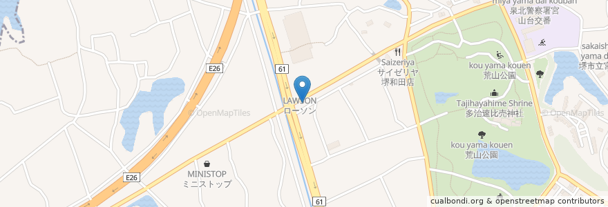 Mapa de ubicacion de 焼肉輪 泉北2号線店 en Japan, 大阪府, 堺市, 南区.