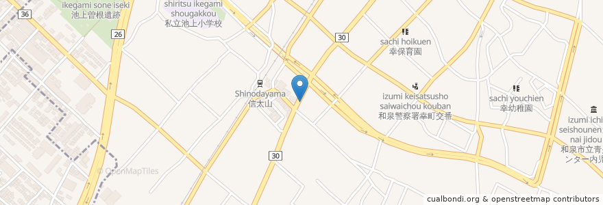 Mapa de ubicacion de 長浜ラーメン とん吉 en 日本, 大阪府, 和泉市.
