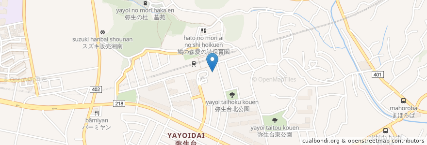 Mapa de ubicacion de 弥生台マノア歯科 en Japan, 神奈川県, Yokohama, 泉区.