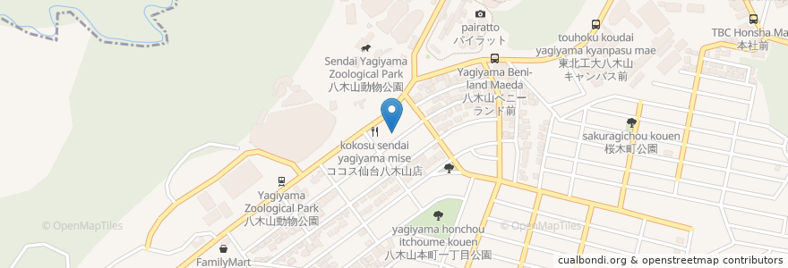Mapa de ubicacion de すずめ歯科 en 日本, 宮城県, 仙台市, 太白区.
