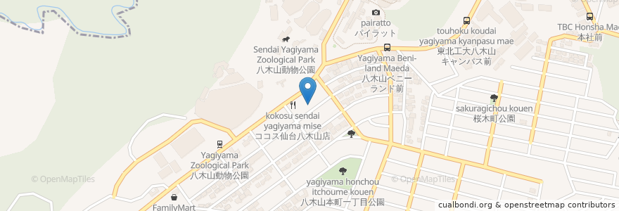 Mapa de ubicacion de 八木山内科クリニック en اليابان, 宮城県, 仙台市, 太白区.