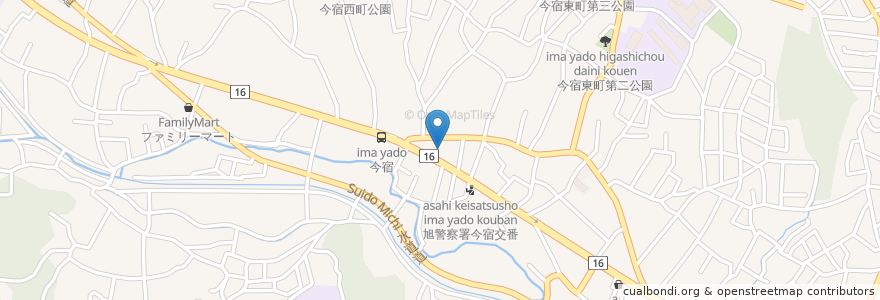 Mapa de ubicacion de ラーメン 大桜 en Japan, Kanagawa Prefecture, Yokohama, Asahi Ward.