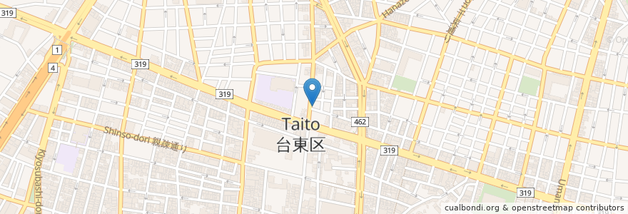 Mapa de ubicacion de FUJICAFE en Japonya, 東京都, 台東区.