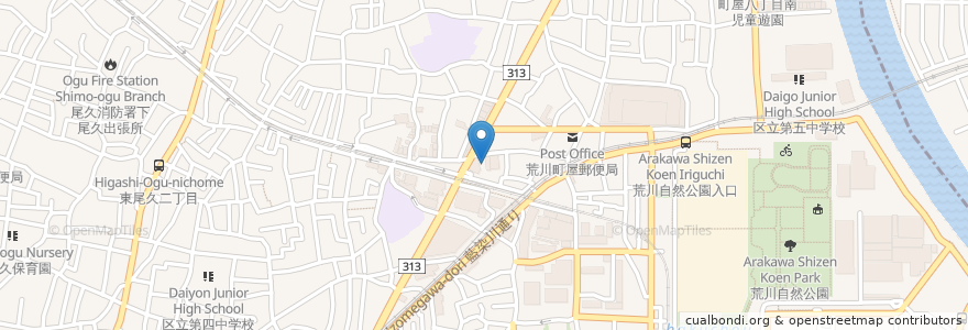 Mapa de ubicacion de CUBE町屋第9 en 일본, 도쿄도.